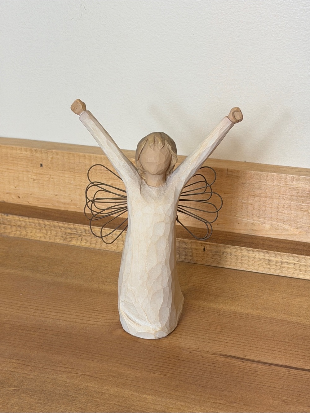 Willow Tree | “Courage” Handcrafted White Angel Figurine with Wire Wings